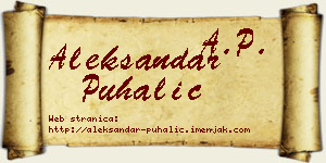 Aleksandar Puhalić vizit kartica